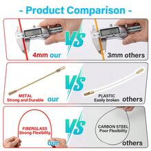 10Pcs 33/45CM Red Fiberglass Wire Cable Push Puller Running Rods Fish Pulling Kit Wall Electrical Wires With Hook Rods Tool