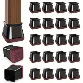 4pcs Table Chair Square Edge Felt Pads, Furniture Leg Protectors