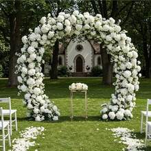 60pcs White Silk Hydrangea Artificial Flowers, Fluffy Faux Hydrangea Flower Heads With Stems, Fake Hydrangeas For DIY Crafts, Table Centerpieces, Wedding Bridal Bouquet, Home Party Arch Garland Decoration - 白色 - 查看 9