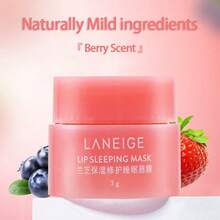 Laneige 韩式莓果唇部睡眠面膜旅行装，滋润保湿：滋养、保湿，富含维生素C、穆鲁穆鲁果油和乳木果油，抗氧化成分，适用于干燥起皮的嘴唇，适合女性使用。兰芝润唇膏 3克/0.10盎司 - Berry Involved - 查看 1