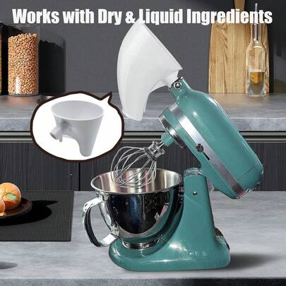 1pc For Kitchenaid Mixer Flour Funnel - Compatible With KSM150 & Other 5-Quart Tilt-Head Stand Mixers, Durable Plastic Stand Mixer Attachment For Flour, Powder