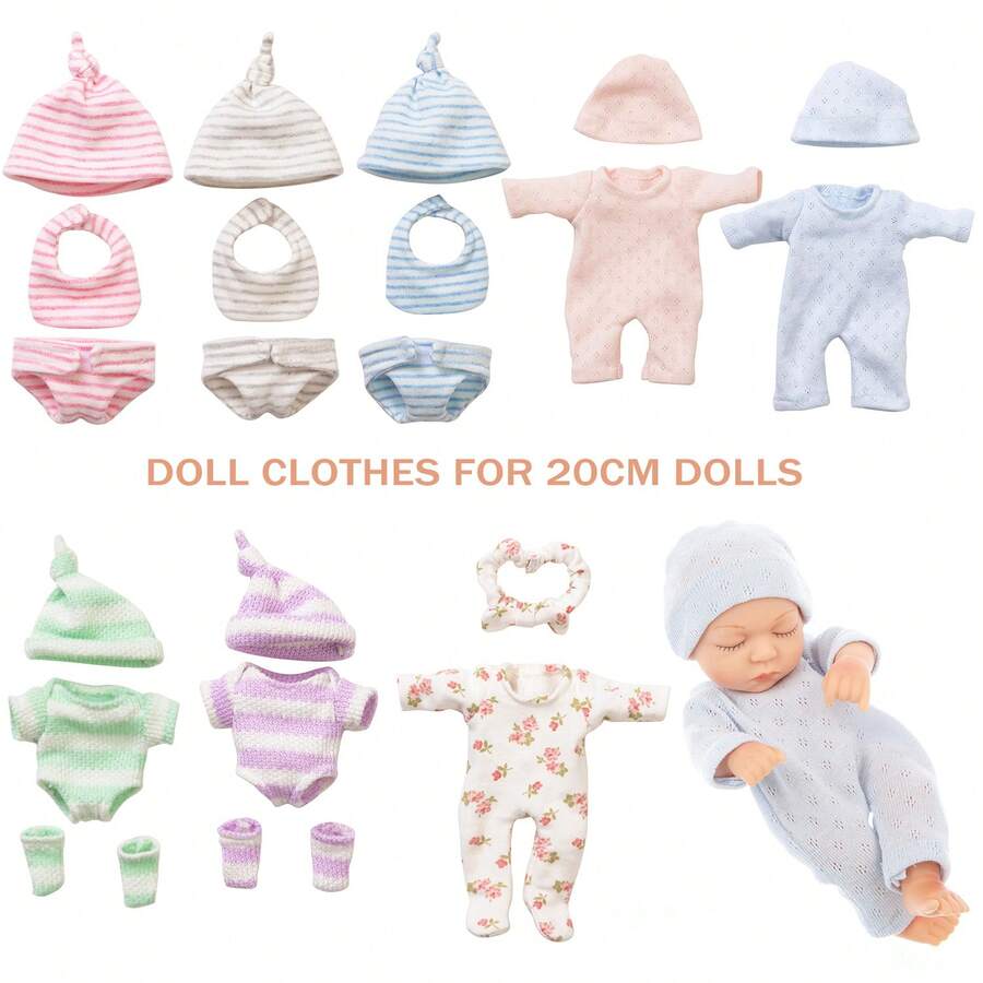 Nueva muñeca durmiente de 7 pulgadas, muñeca de bebé recién nacido realista de Body completo de vinilo, figura en miniatura, producto transfronterizo, accesorios de muñeca de bebé, muñeca de bebé - multicolor - Ver 1