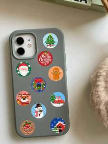 500张卡通圣诞贴纸，适用于笔记本电脑、行李箱、文具、手机、礼品盒、信封封口标签、圣诞装饰礼品和玩具