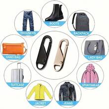 4 Removable Replacement Zippers, Quick Repair, Easy Replacement Of Clothing Zipper Pieces, Repair Kit Zipper Head Replacement Slider, Convenient Replacement Of Luggage, Coats, Clothing, Shoe Buckle Accessories - Multicolor - View 5