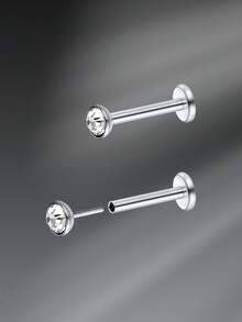 CIZME 2 khuyên xỏ môi G23 bằng titan dành cho nam nữ, khuyên xỏ môi đính đá CZ trong suốt 18G, trang sức xỏ môi, trang sức xỏ môi hàng đầu bằng đá Cubic Zirconia 2mm 2.5mm 3mm 4mm - Khuyên môi - Xem 8