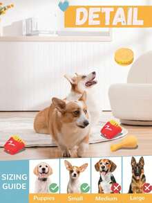 Happy Dog Toys, Squeaking Dog Toys With Sound Emitting Devices, Happy Companion Toys For Small, Medium, And Large Dogs Such As Golden Retrievers, And Creative Pet Dog Toys With 3 Pieceshamburger Packages For Teeth Cleaning, Interactive Training, And Sofa Stop Loss. - Multicolor - View 6