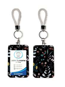 1pc ABS Floral Series Fashion Personalized Cartoon Pull-Push Card Holder, Student Wristband Card Holder, Fresh Plant Pattern, ID Bus Protection Case, Student Campus Card Protection Case - Multicolor - View 13