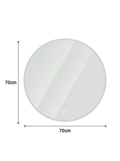 70cm Round LED Bathroom Spiegel Lighting, Wand Mounted, Anti Fog, Adjustable Temperature Dimmable, Makeup Bedroom Bathroom, Slimme Moderne Home view 4