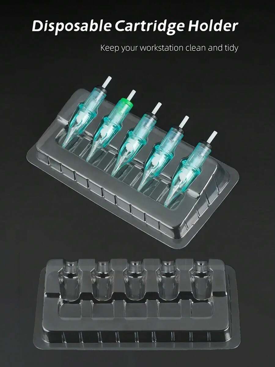 10/20/50pcs Disposable Tattoo Needle Stand, Keeping The Workbench And Integrated Needles Clean And Tidy, Suitable For Tattoo Artists And Beginners - Professional Tattoo Tools Help You Maintain Cleanliness And Neatness During Work. - Clear - View 1