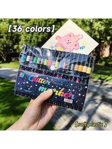 12/24/36/48支装全新闪光马克笔、闪光凝胶笔、丙烯颜料笔、多色笔，适用于剪贴簿、子弹笔记、高亮标记，款式和颜色多样