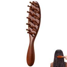 Comfortable Massage Comb Wood Scalp Massager Natural Wooden Massage Comb Portable Wide Tooth Combs For Luxurious Hair Care, Suitable For Scalp Care-FUNALING - 1 - 查看 8