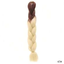 Extensiones de trenzas sintéticas de color ombre afro de 24 pulgadas de largo para mujeres, cabello Kanekalon