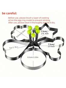 Fried Egg Rings Molds Non Stick For Griddle Pan, Egg Shaper Pancake Maker With Handle, Stainless Steel Egg Form For Frying Cooking Egg Molds Egg Shaper Egg Ring Pancake Maker With Handle - Multicolor - View 6