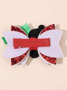 2 pezzi Fiocchi per capelli a forma di Babbo Natale carini per bambine, fermagli per capelli con glitter scintillanti per bambini e bambine, accessori per capelli di Natale alla moda con mollette a coccodrillo, decorazioni per capelli per feste natalizie e Capodanno