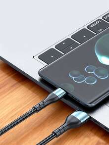 120W（最大）多功能充电线，Type-C 快充，尼龙编织耐用充电线，兼容 16/15/14/13/12/11，兼容三星、安卓手机和平板电脑 - 彩色 - 查看 5