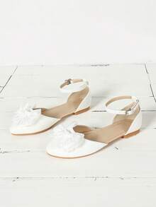 1 Pair Teenage Girls' Fashion Flat Loafers, Casual Slip-On Comfortable Oxfords Suitable For Outdoor Activities, Black Leather Shoes For Big Girls, Party & Work - White - View 3