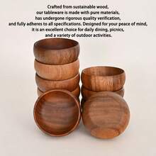 1/2/4/8pcs 3.14in/4.92in/5.51in/6.3in Handcarved Gourd Shaped Wooden Bowls - Rustic Wooden Salad/Snack Bowls, For Popcorn, Pasta, Candy, Cereal, Coconut Spread, Appetizers, Kitchen