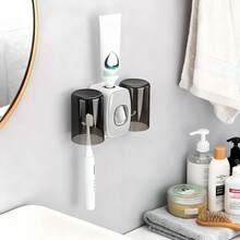 [Bathroom Toothbrush Holder Set]Space-Saving Bathroom Organizer Set - Automatic Toothpaste Dispenser & Toothbrush Holder, Perfect Christmas Gift - Multicolor - View 4
