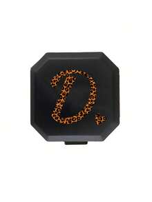 棕色豹纹心形字母A~Z便携式分格药盒，6格胶囊收纳盒，旅行药盒，迷你药盒（适用于A~Z字母，不含Q/Ux），6格药片收纳盒，旅行迷你药盒 - 彩色 - 查看 11