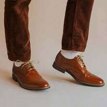 Business Men's Comfortable And Durable Lace-Up Formal Oxford Shoes - Brown - View 11