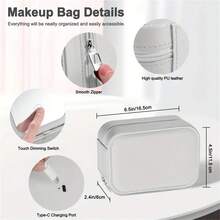 A Compact LED Makeup Mirror Box For Women On Christmas, With A Jewelry Storage Makeup Bag, Adjustable Brightness, Three Light Modes, Easy To Carry, Suitable As Travel Accessories For Traveling Around The World, Daily Essential, Makeup Storage, Cheap Women's Products, Makeup Care, Makeup Storage Box, A Fashionable Item For Mini Parties. - Multicolor - View 12