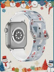 [Pasek do inteligentnego zegarka z motywem świątecznym] 1-częściowy silikonowy pasek do inteligentnego zegarka, kompatybilny z zegarkiech, pasuje do rozmiarów koperty 38/40/41/42/44/45/46/49 mm. Kompatybilny również ze smartwatchsung, Huami, Garmin i Honor o standardowej szerokości mocowania 20/22 mm. Prezent świąteczny dla kobiet/mężczyzn