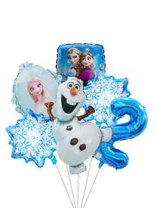 6 pezzi Set di palloncini digitali Anna, decorazioni per feste, palloncini in foil di Anna & Olaf, adatti per feste di compleanno, decorazioni natalizie con palloncini
