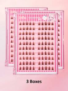 Sibeuna 100/200/300pcs Self-Adhesive Brown Cartoon Eyelashes, Brown Cluster Self-Adhesive False Eyelashes, Natural Soft C-Curl, No Glue Needed, No Makeup Removal Required, Spiky Cartoon Eyelashes - C - 查看 7