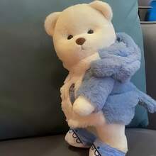 11.02英寸可爱鲨鱼装扮泰迪熊毛绒玩具，萌趣蓝色鲨鱼换装泰迪熊毛绒玩具，柔软蓬松的动物毛绒玩具，可脱卸服装，可爱生日礼物和房间装饰 | 鲨鱼熊毛绒玩具，换装泰迪熊，柔软毛绒动物玩具，可爱鲨鱼换装泰迪熊，可爱礼物毛绒玩具