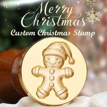 1 PC CUSTOM Christmas Themed Wax Seal Stamp-Sealing Wax Stamp With Wooden Handle For Crafting, Envelopes, Gift Wrap Graduation Gifts And Wedding Invitation,Christmas Gifts - Multicolor - View 2