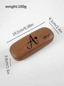 1个A-Z字母金属眼镜盒，轻巧时尚的棕色木纹眼镜盒，男女通用硬壳眼镜盒，适用于大多数眼镜，独特的生日/圣诞礼物 - 彩色 - 查看 10