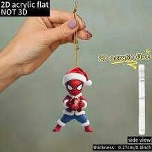 Marvel 2D flach 1 Stück, 2D AcrylSpinner-Man Rückspiegel Dekoration Anhänger, Schlüsselanhänger Charm für Taschen, kleine Geschenke für Feierlichkeiten.