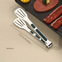 1 st. halkfri, värmebeständig mattång i rostfritt stål, lämplig för kött, sallader, bröd, grillning, buffémåltider, köksredskap, viktigt köksverktyg. - Multifärgad - Visa 8