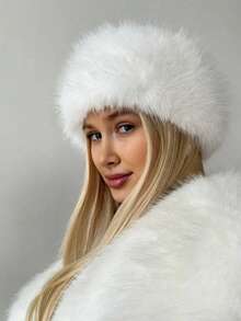 1Pc Women Faux Fur Headband With Elastic Band Ear Warmer Earmuff For Cold Weather