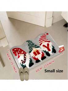 1件圣诞小矮人地毯，仿羊毛浴室垫，门垫，不对称形状地毯，厨房地毯 - 彩色 - 查看 14