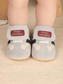 6-12 Months Infant Shoes, Unisex Soft Sole Anti-Slip Prewalker Shoes, Suitable For Spring And Autumn - Grey - View 5
