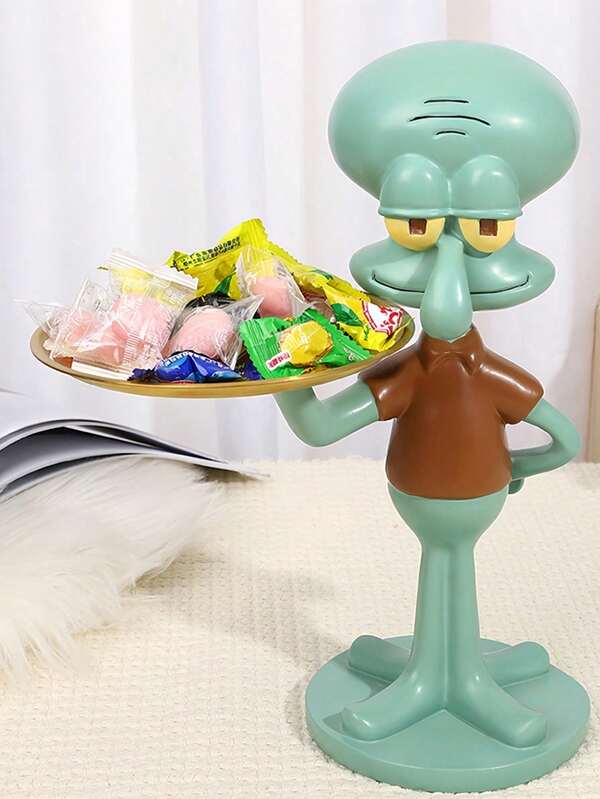 SPONGEBOB SpongeBob SquarePants, 29cm/11.42-Inch Home Decor, Home Decoration, Cartoon Octopus Brother Tray Creative Storage Decor, Storage Tray Resin Craft Desktop Decor Home Decor, Home Decor, Candy Storage, Party Decoration, Festival Decoration Candy Decor, Desk Decoration, Anime Models, Anime Peripherals, Anime Decor, Party Decoration