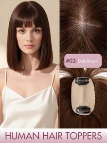 5*9cm Elegant Women's Bangs Hairpiece, Made Of Real Human Hair, Soft & Comfortable Texture, High Quality, More Realistic Appearance, 20pcs/Pack, 8inch-14inch Christmas Edition