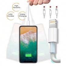 USB Fast Charging Cable 3.3ft/6.6ft High-Efficiency Data Transfer Fast Charging Cable Compatible With IPhone 14 Pro Max/14 Pro/14 Plus/14/13/12/11/XS/XR/8/7/6 Series - 白色 - 查看 3