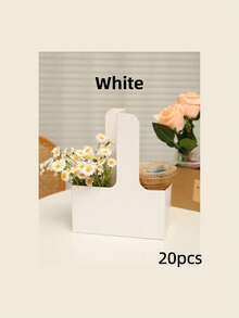 5件/10件/20件咖啡提花盒（白色、棕色、粉色、绿色）、活动派对盒、牛皮纸花篮、奶茶包、外卖盒、甜点蛋糕花束盒、花卉配件，适用于聚会、母亲节礼物、生日派对、公司团队建设、朋友礼物、随身携带的会议礼物、办公室、户外。 - 彩色 - 查看 24