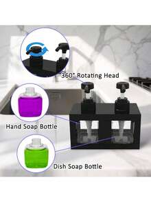 1pc Dish Soap Dispenser For Sink Countertop, Soap Dispenser With Sponge Caddy And Brush Holder, Refillable Lotion Dispenser, Lotion Container For Bathroom, Bathroom Accessories, Home Decor, Furniture For Home Kitchen Items Kitchen Accessories Kitchen Kitchen Tools - one-size - View 11