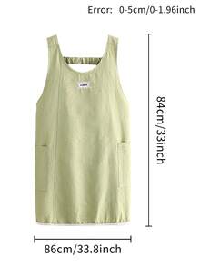 1件装可调节纯色弹力带无袖围裙，适合居家厨房烹饪，男女皆宜，简约设计 - 彩色 - 查看 3