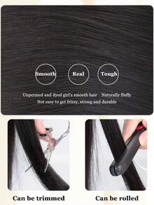 女士合成刘海假发，自然蓬松，增加发量，3D帘式刘海，中分假刘海，发片，夹式刘海接发，自然隐形刘海假发 - 彩色 - 查看 9