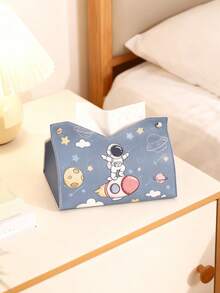 1pc Astronaut Shaped Tissue Box, Suitable For Nursery, Creative Waterproof Cute Luxury Astronaut Tissue Box, Home Tissue Paper Storage Box - Multicolor - View 2