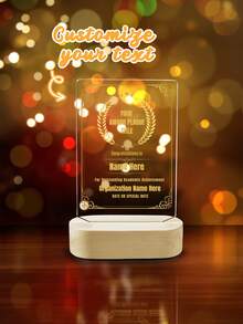 Customized Acrylic Trophy With Wooden Frame, Can Customize Photos And Text, 8 Styles, Designed Specifically For Thanking And Honoring Retired Employees, Transparent Sports Trophy, Appreciation Gift, Personalized Gift - Multicolor - View 16