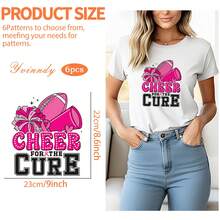 6 قطع ملصقات نقل حراري بسلسلة زخرفة الفيونكة الوردية، ملصقات فينيل مربعة ملونة، رقع قابلة للغسل للكي، مناسبة للخياطة والأعمال اليدوية والموضة، ملصقات DIY للملابس والحقائب الظهر - متعدد الألوان - مشاهدة 4