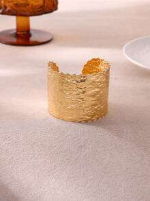 1pc Stainless Steel European & American Style Cross Openable C-Shaped Minimalist Bracelet For Men & Women