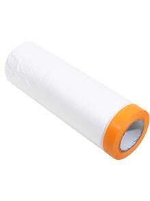 Pre-Taped Masking Film Rolls, Tape And Drape, Painters Plastic Drop Cloth For Automotive Painting Covering, House Decoration Furniture Floor Dustproof Cover