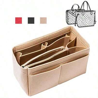 Organizador de bolso de fieltro que se ajusta al bolso Speedy, organizador de bolso, bolsa de cosméticos, bolsa de maquillaje de fieltro para mujer, con gran capacidad, accesorios para el forro de bolsos, regalos para maestros, accesorios, festivales, graduación, regalos de aprecio a maestros, regalos de cumpleaños, regalos para madres, regalos del Día de la Madre