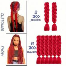 Extensiones de trenzas sintéticas de color ombre afro de 24 pulgadas de largo para mujeres, cabello Kanekalon